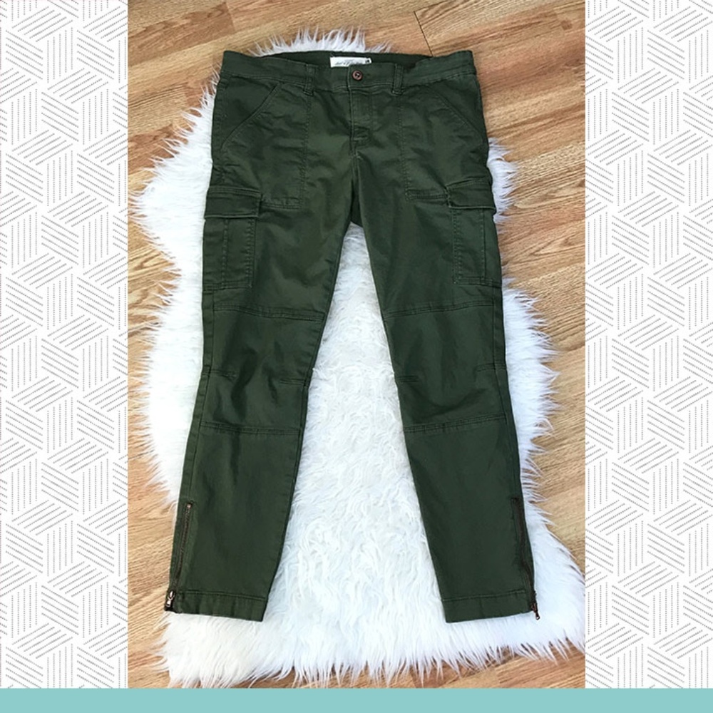 H&M - Green Cargo Pants with Zippered Ankles